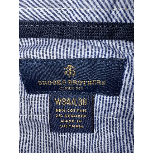 NWT Brooks Brothers Pants Mens 34x30 Chino Khaki Stretch Clark Fit Preppy - Picture 7 of 8